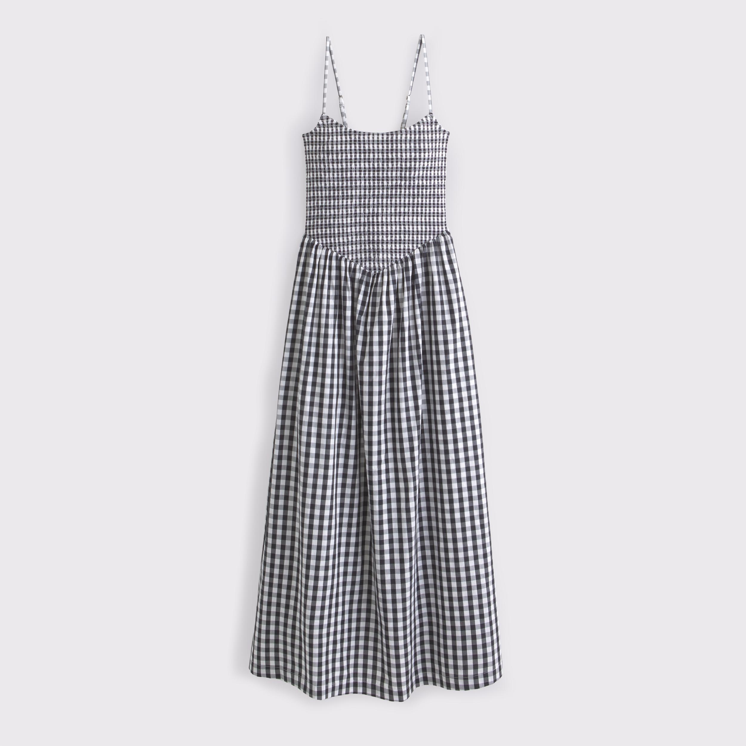 Dipped-Waist Smocked Midi Dress Product Image
