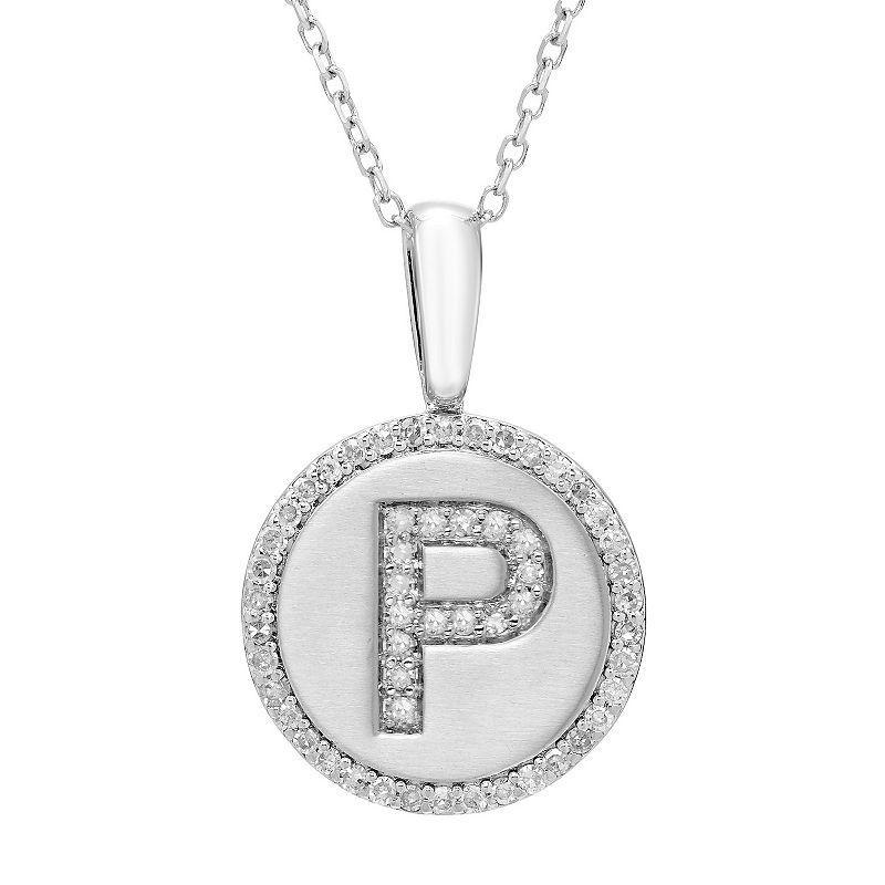 It's Personal Sterling Silver & Diamond Accent Initial Pendant Necklace, Women's, Size: 18" Product Image