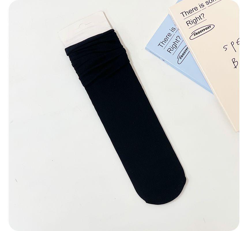 Plain Ribbed Shirred Socks Product Image