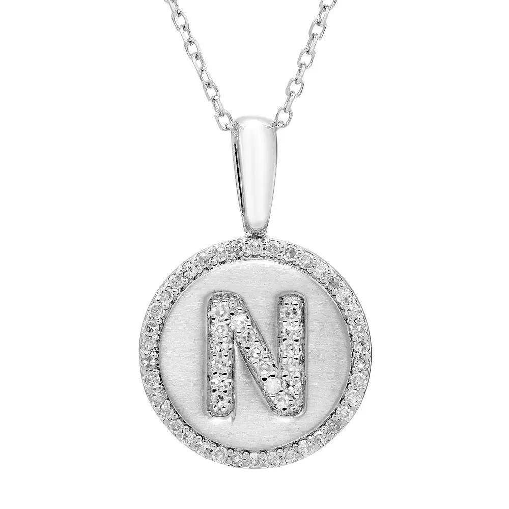 It's Personal Sterling Silver & Diamond Accent Initial Pendant Necklace, Women's, Size: 18" Product Image