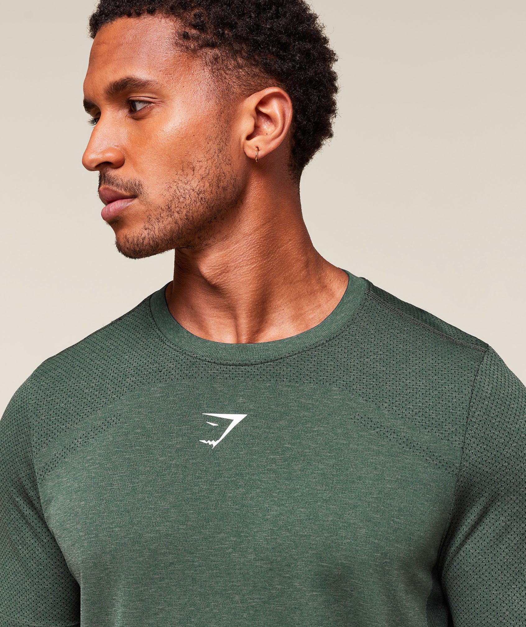 Gymshark Lightweight Seamless T-Shirt - Chalk Green/Base Green Male Product Image