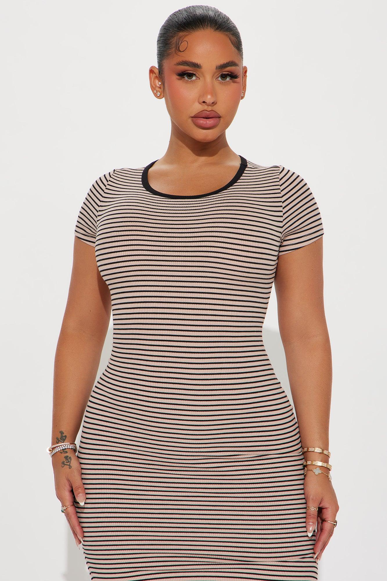 Katia Striped Midi Dress - Black/combo Product Image