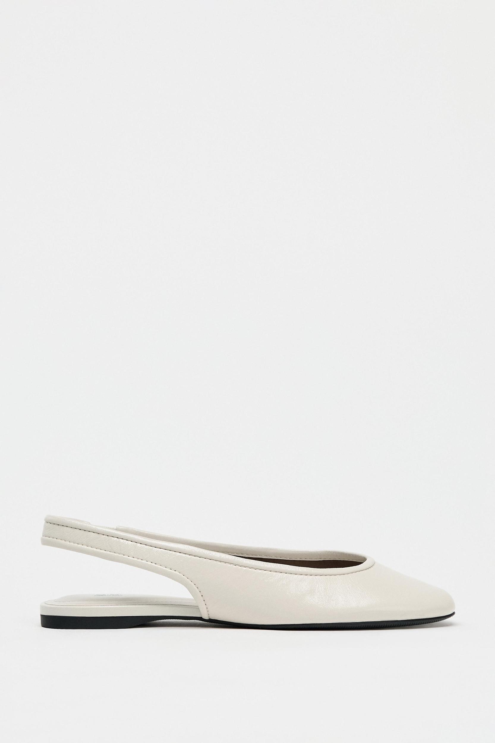 LEATHER SLINGBACK BALLET FLATS Product Image