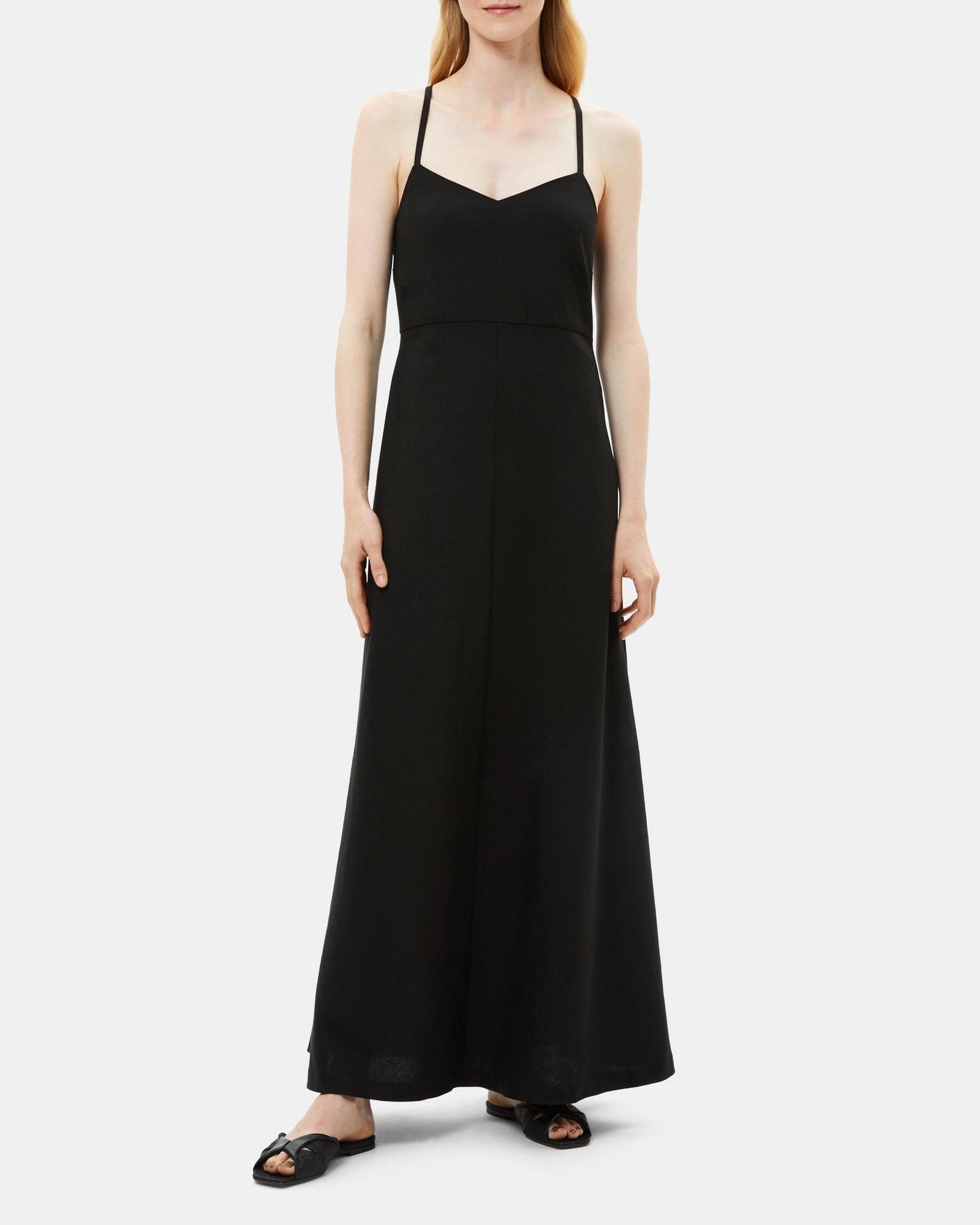 Cross-Back Dress in Linen Product Image