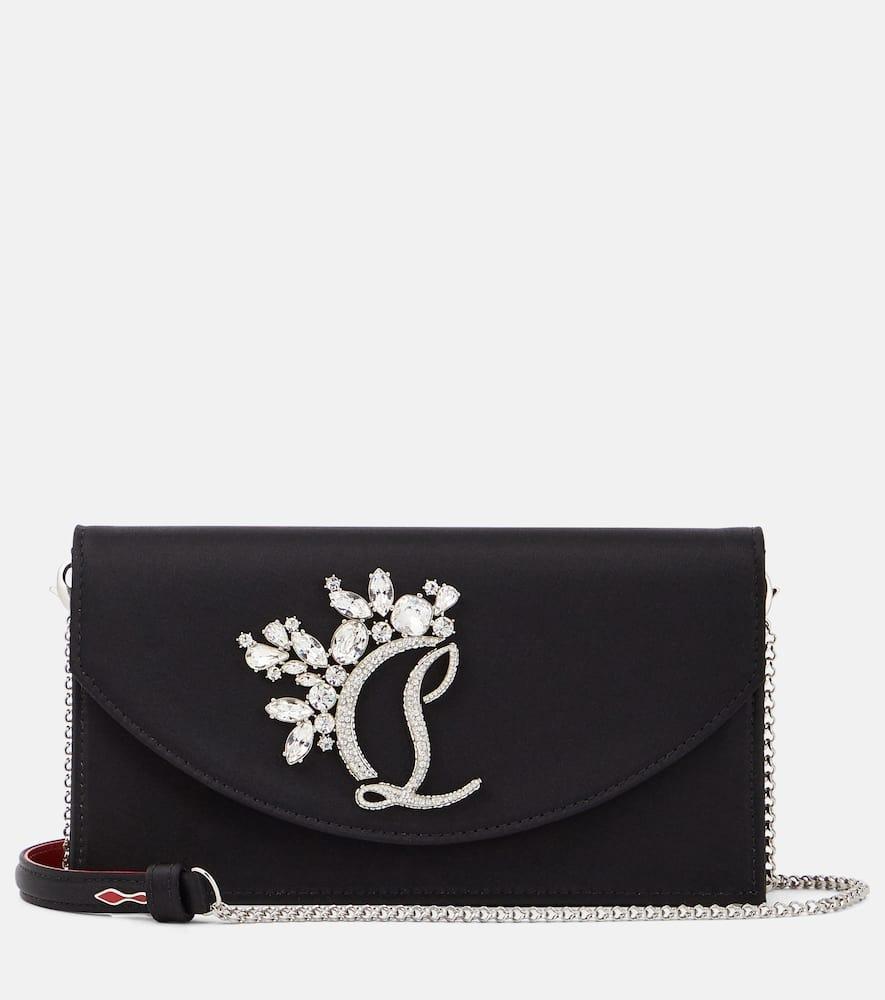 CHRISTIAN LOUBOUTIN Loubi54 Satin Clutch Bag In Black Product Image
