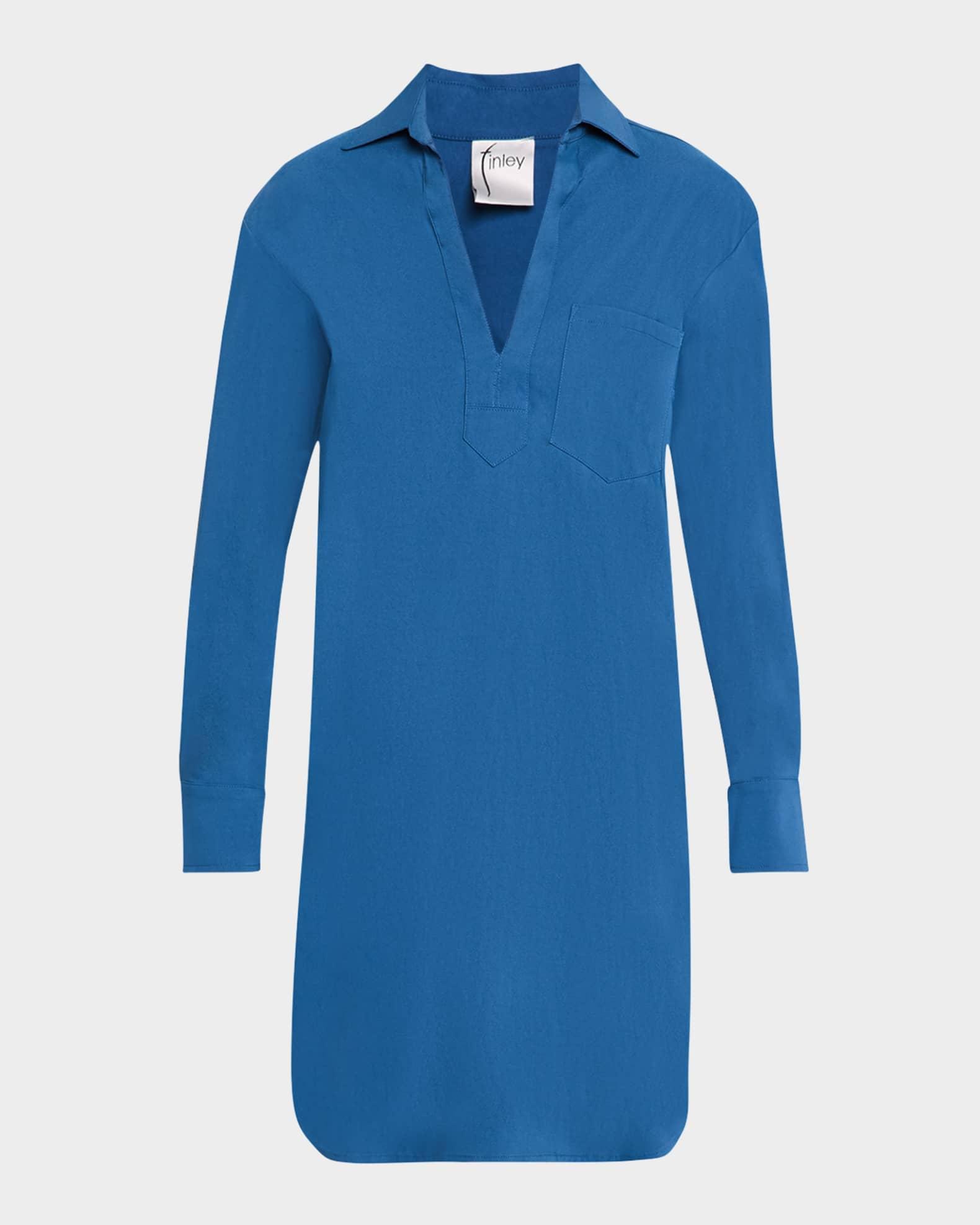 Julia Deep V-Neck Stretch Shirtdress Product Image