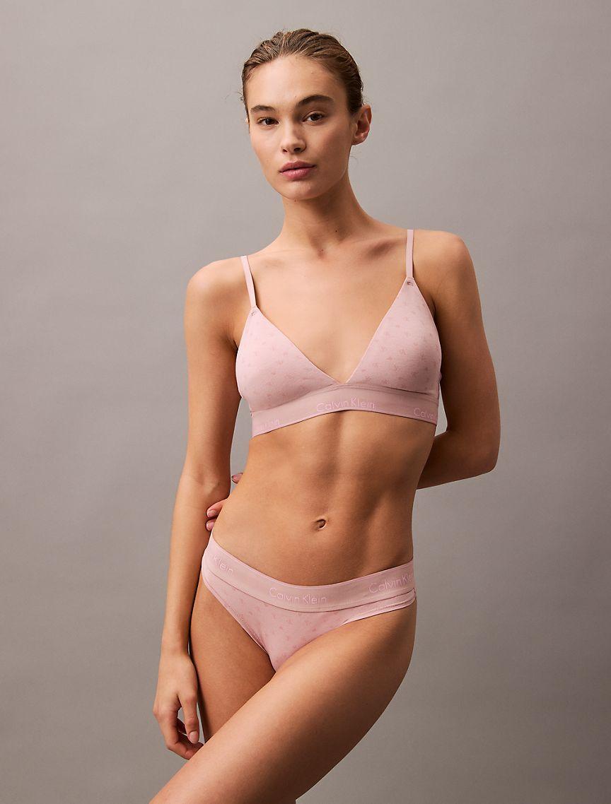 Calvin Klein Women's Icon Cotton Modal V-Day Lightly Lined Triangle Bralette - Black - XL Product Image