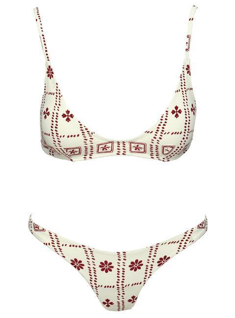 Juliette Bikini Top White / Red Product Image