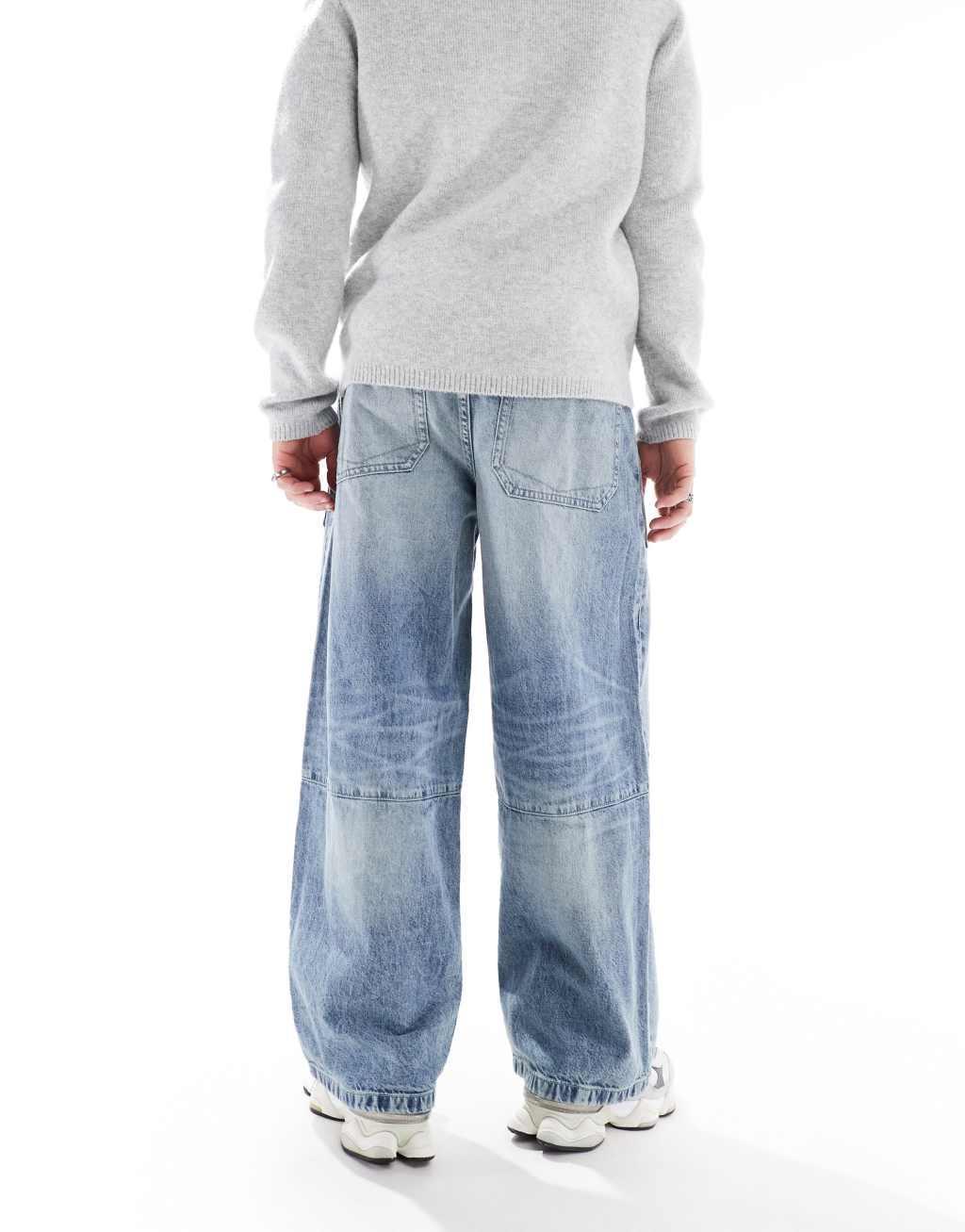ASOS DESIGN super baggy jeans in light wash blue Product Image
