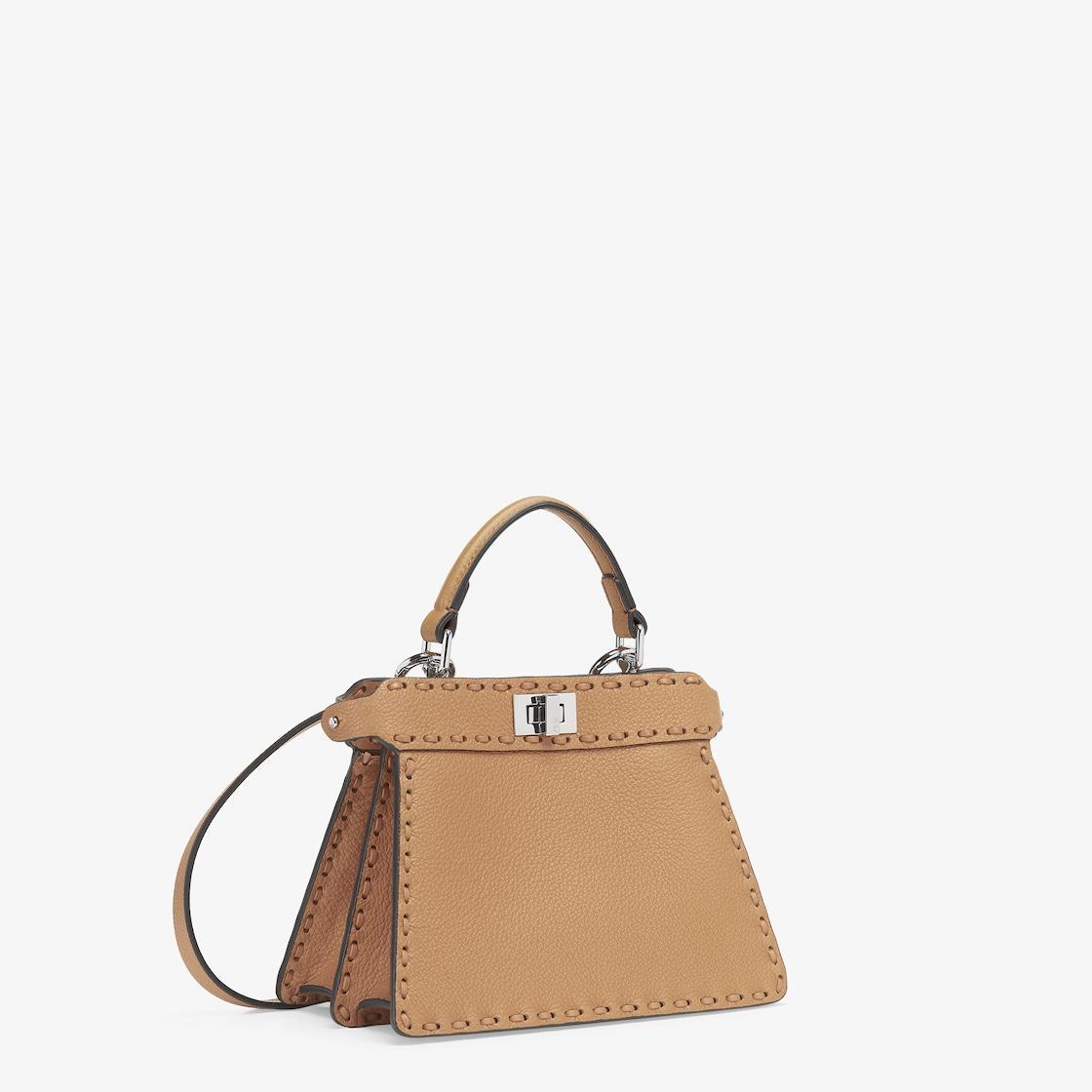 Peekaboo ISeeU PetiteCappuccino-colored Selleria bag with 306 hand-sewn stitches Product Image