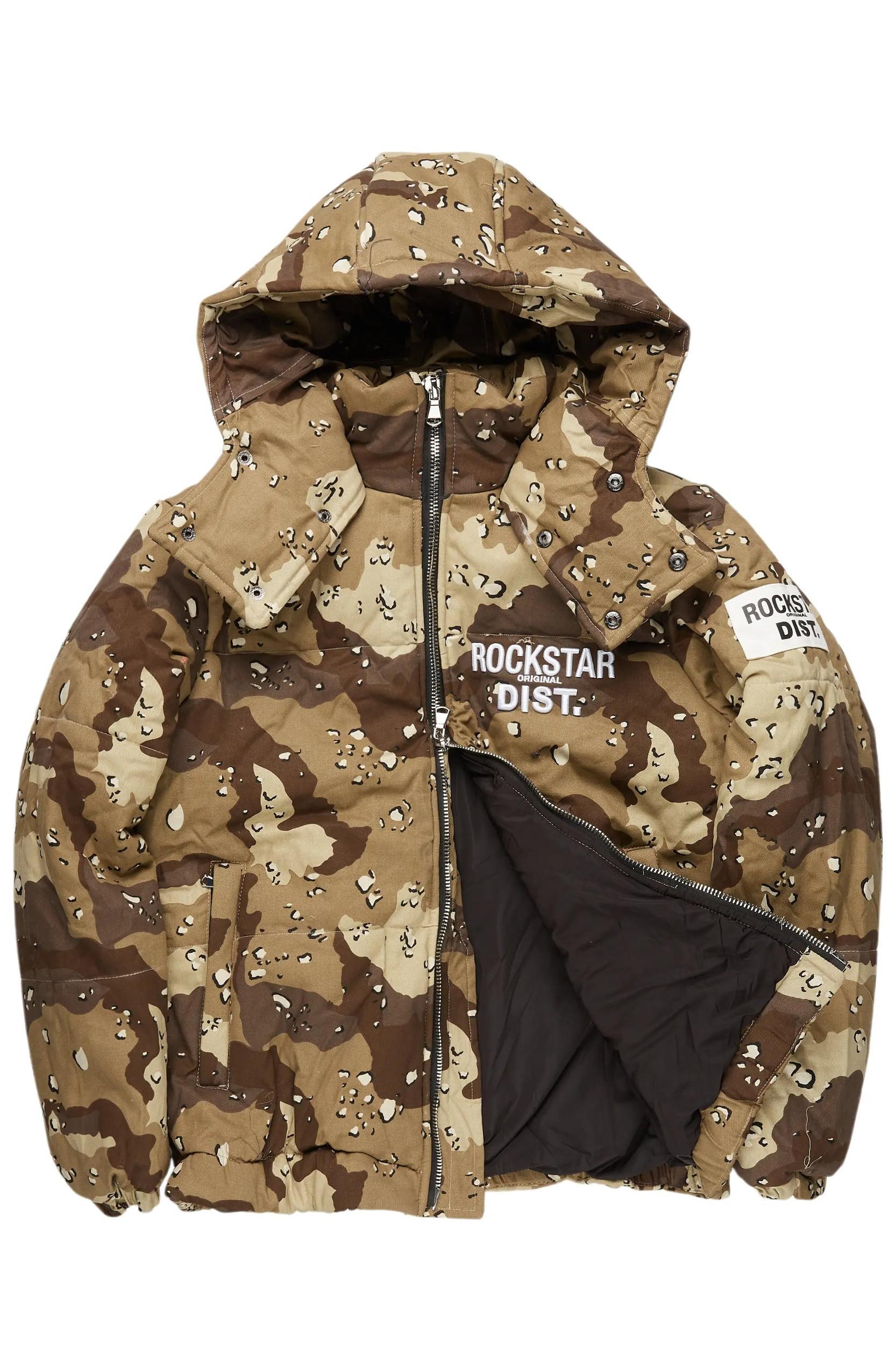 Bevis Digital Desert Camo Puffer Jacket Male Product Image