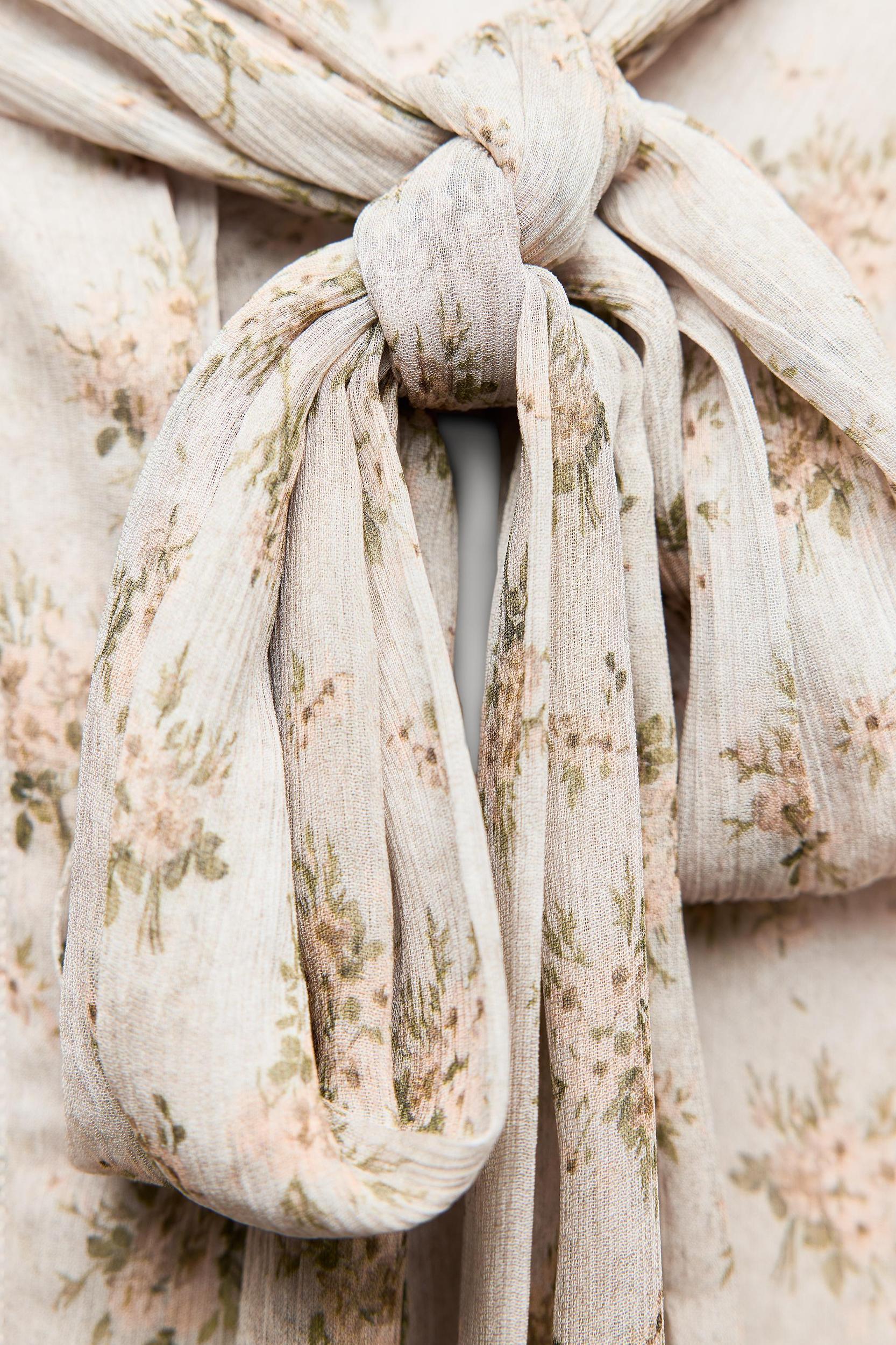 MINI FLOWER PRINT TIED SHIRT ZW COLLECTION Product Image