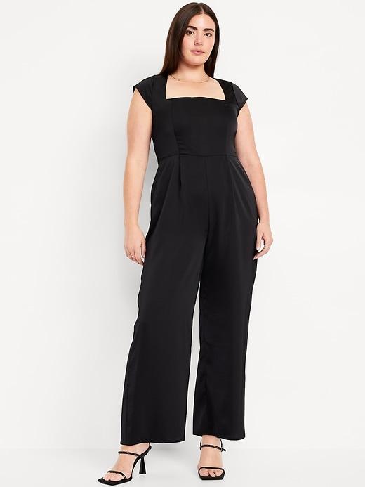 Fit &amp; Flare Satin Jumpsuit Product Image