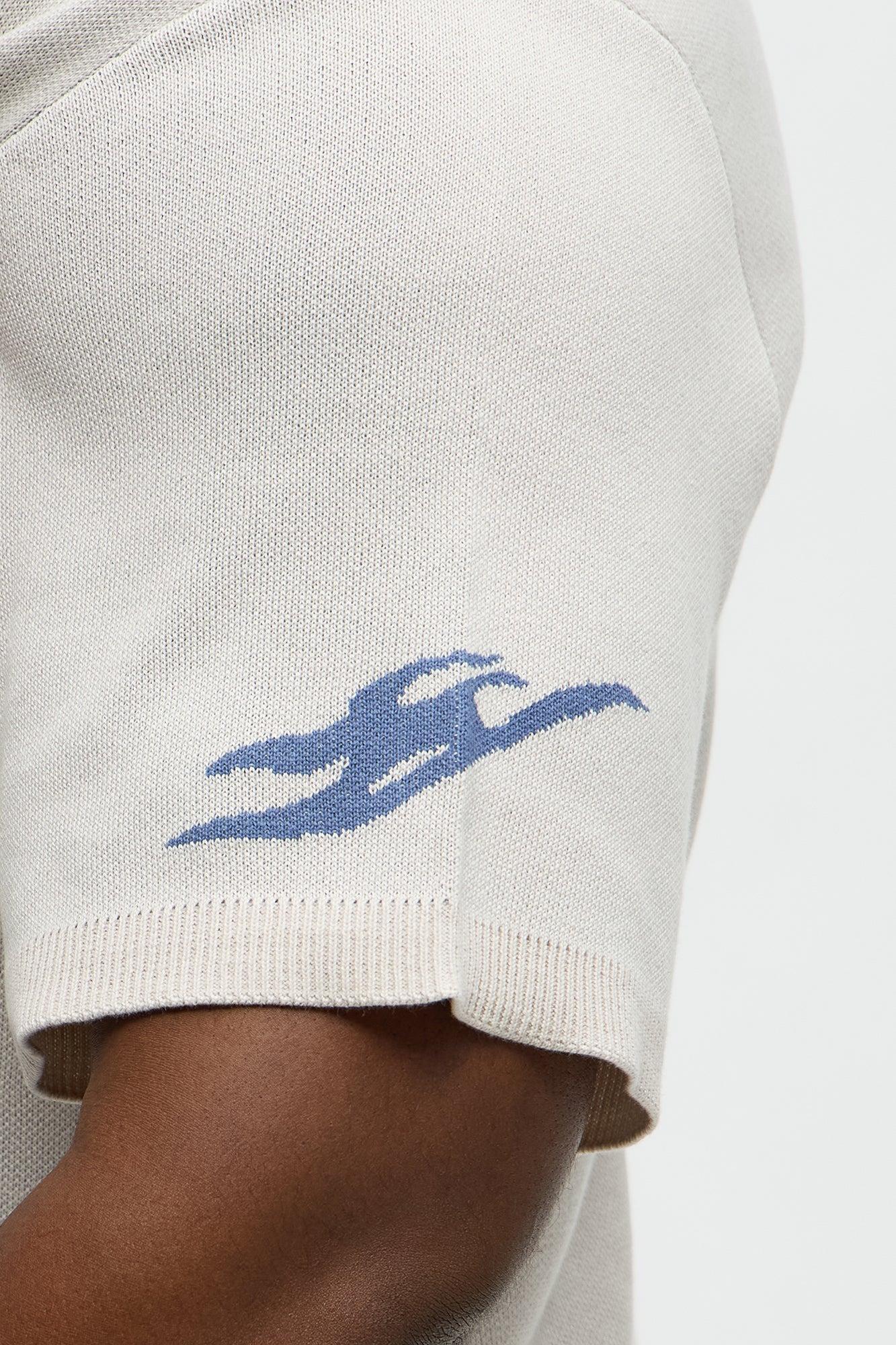 Regular Fit 13 Button Up Sweater Shirt - Cream/combo Product Image
