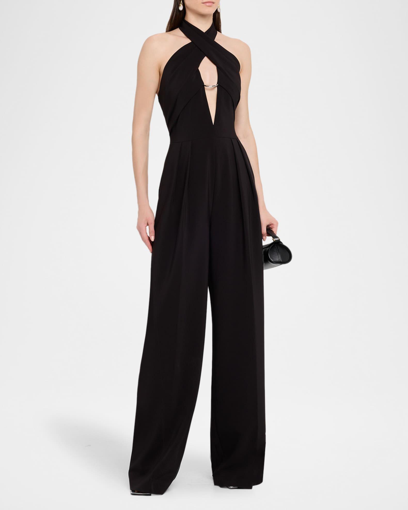 Bridgely Pleated Cutout Halter Jumpsuit Product Image