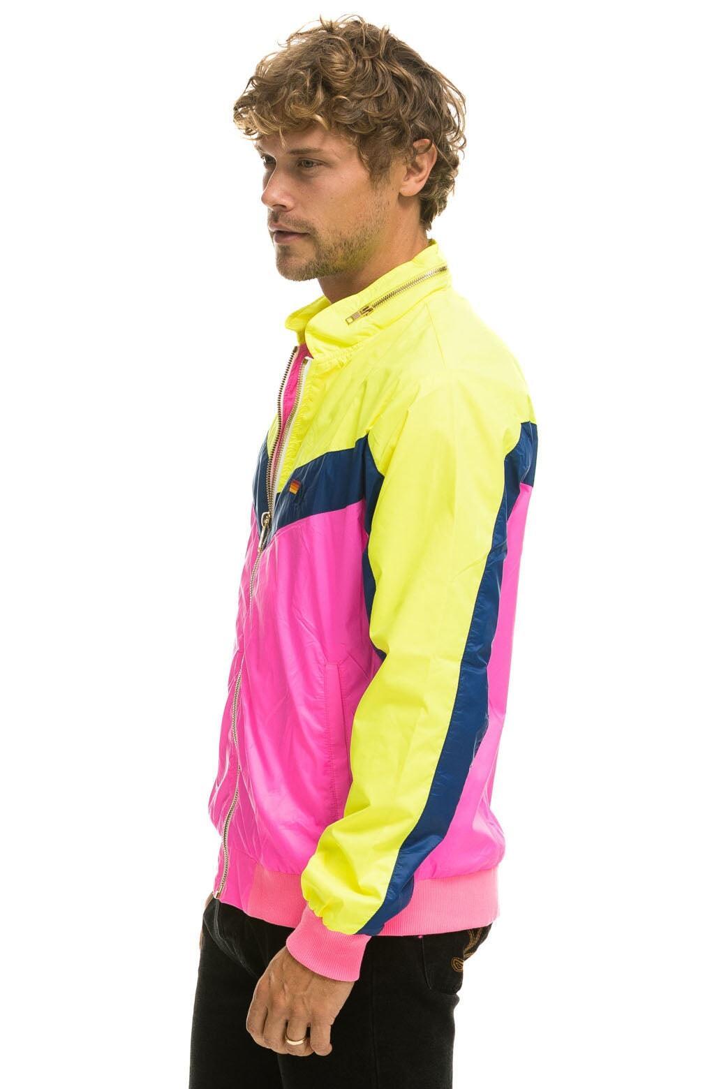 MEN'S WINDBREAKER JACKET - NEON PINK Male Product Image