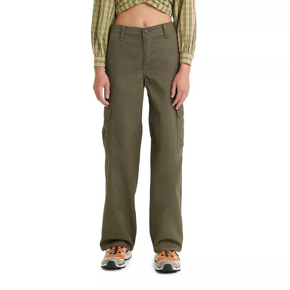 Levi's® Women's Mid-Rise 94's Baggy Cargo Wide Leg Jeans - Olive Cargo 25 Product Image