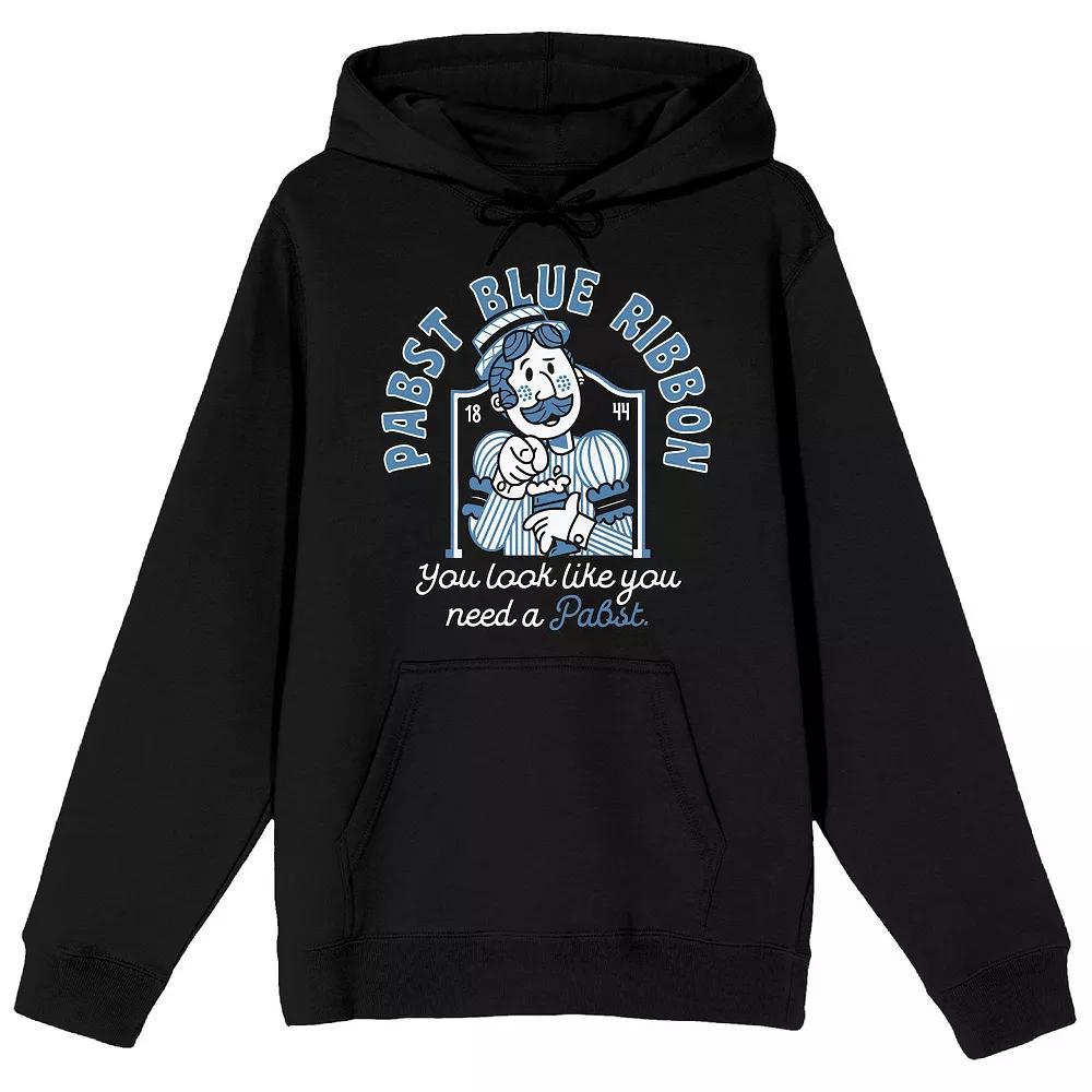 Men's Pabst Blue Ribbon You Look Hoodie, Size: XXL, Black Product Image