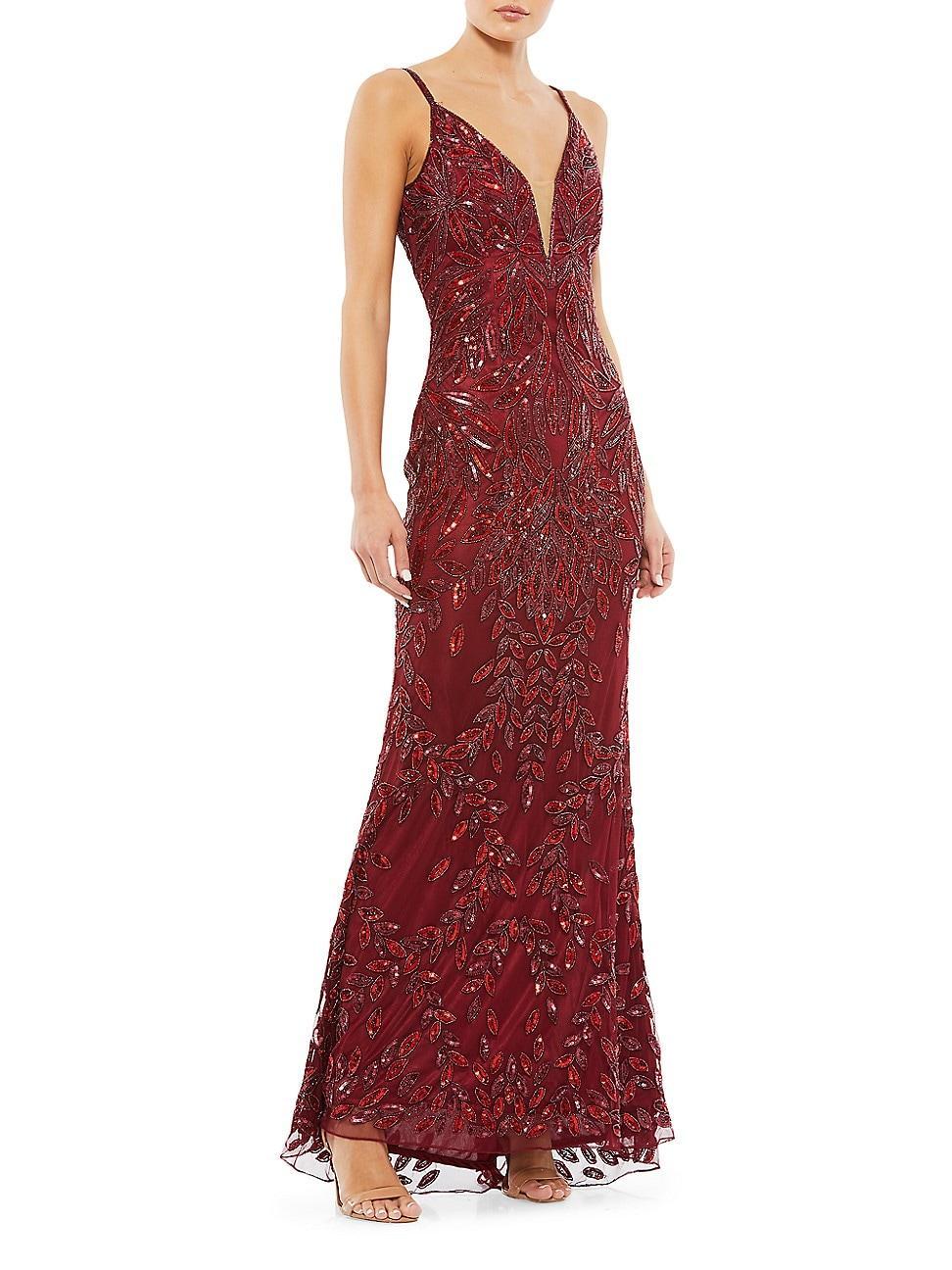 Mac Duggal Embellished Leaf Evening Gown Product Image