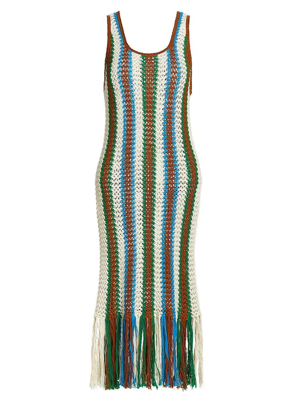 Womens The Benefits Crochet Fringe Dress Product Image