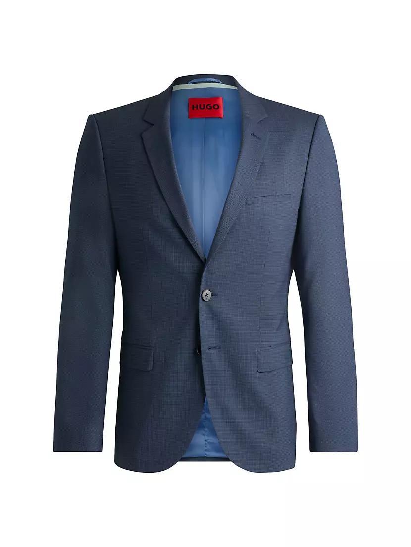 Mens Extra-Slim-Fit Jacket in Houndstooth Stretch Fabric Product Image