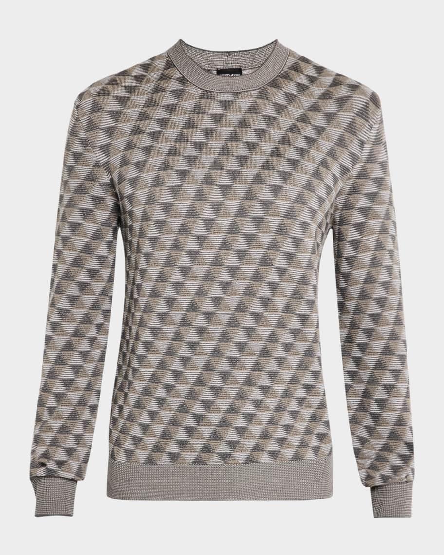 Mens Tricolor Triangle Wool Sweater Product Image