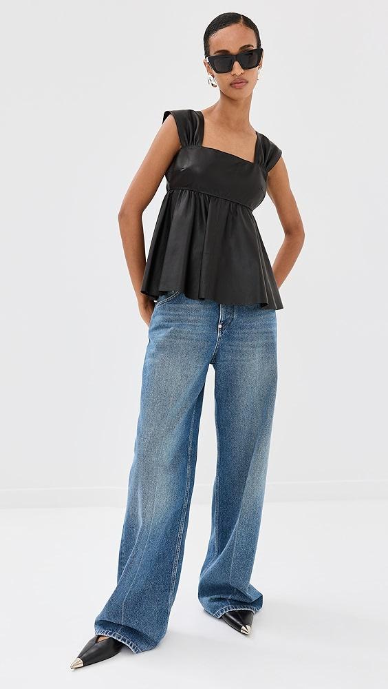 By Malene Birger Marcie Leather Top | Shopbop Product Image