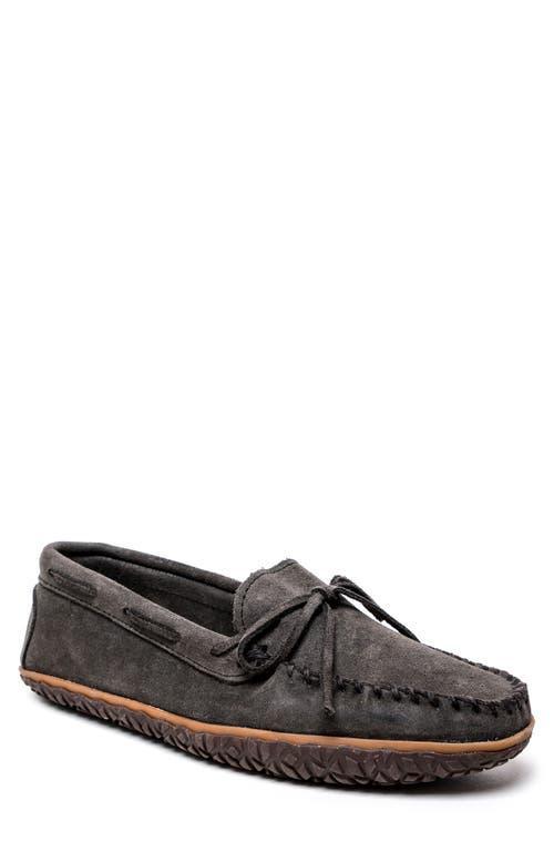 Mens Minnetonka Tie Tread Moccasin - Grey Product Image