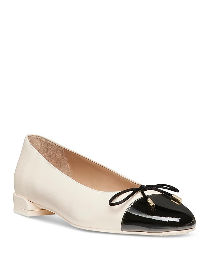 Womens Sleek Bow Leather Ballerina Flats Product Image