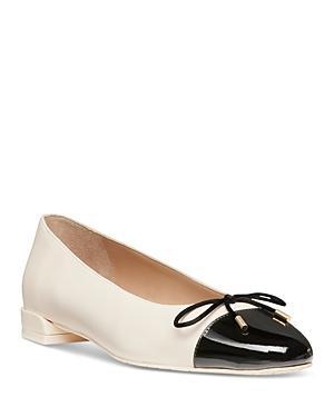 Womens Sleek Bow Leather Ballerina Flats Product Image
