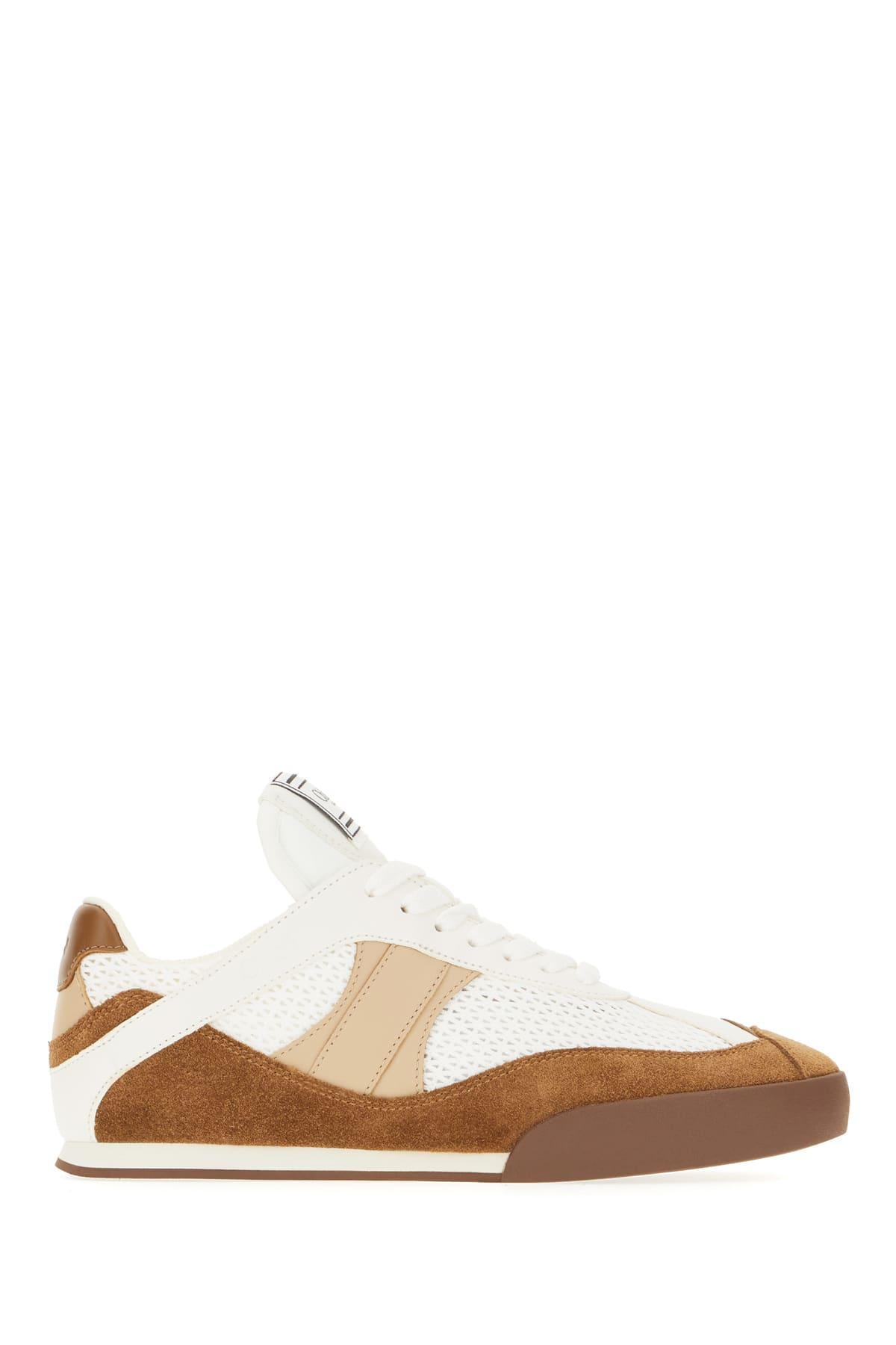 CHLOÉ Low-top Leather-mesh Sneakers In White Product Image