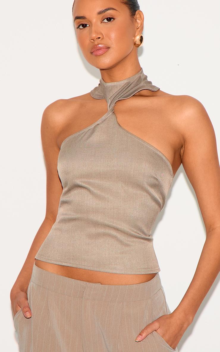 Mushroom Halterneck Detail Long Top Product Image