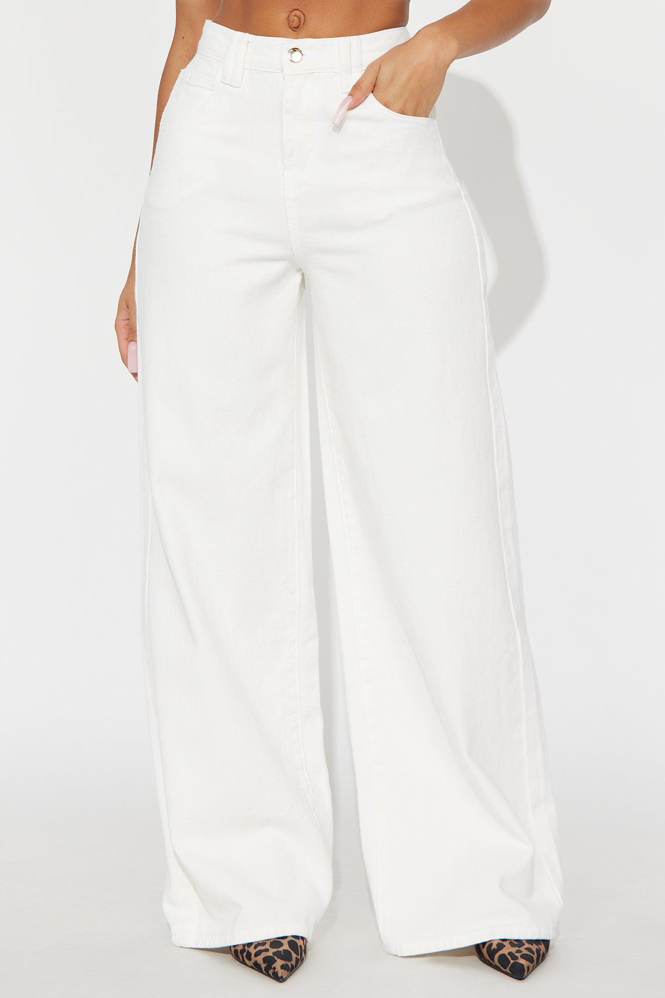 Très Jolie Wide Leg Jeans - White Product Image