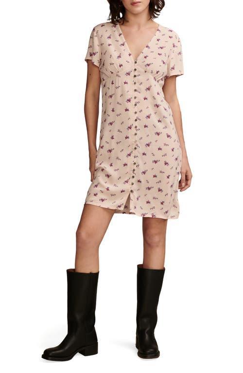 Lucky Brand Mini Short Sleeve Slip Dress (Peach Blush Multi) Women's Dress Product Image
