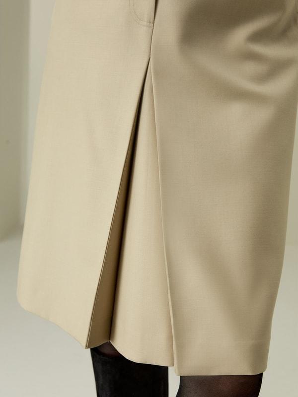A-Line Wool Silk Blend Skirt Product Image