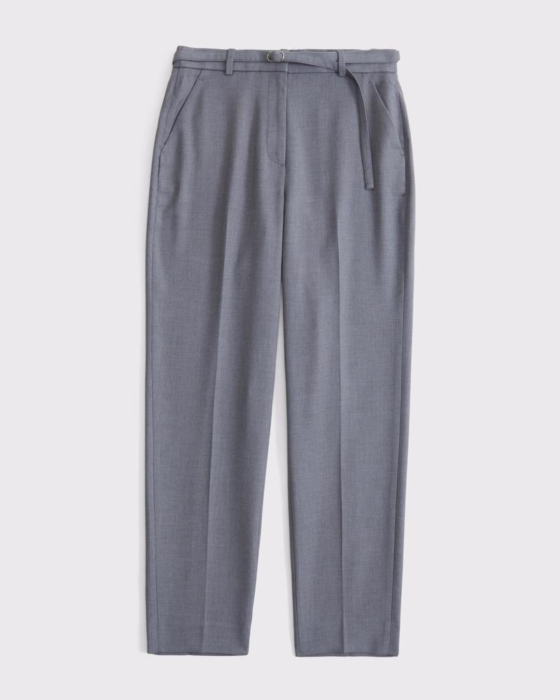 Curve Love High Rise Belted Ankle Straight Pant Product Image