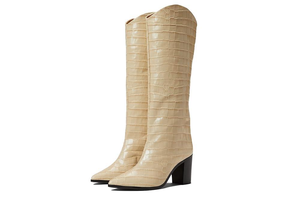 Maryana Block Crocodile-Embossed Leather Boot Product Image