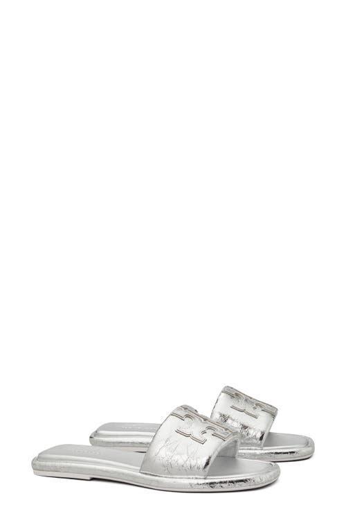 Womens Double T Metallic Sport Slides Product Image