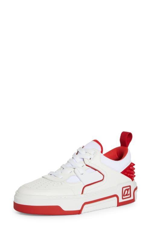 Astroloubi Donna Red Sole Leather Low-Top Sneakers Product Image
