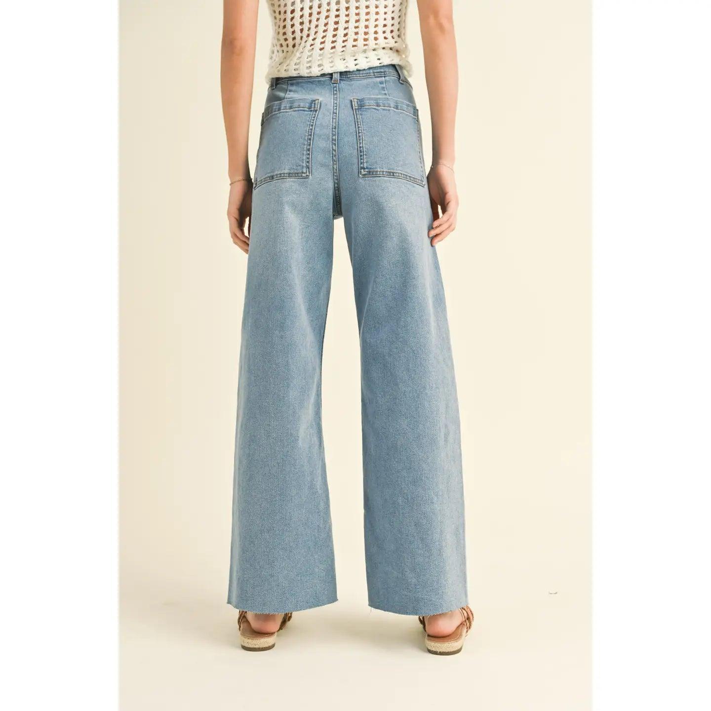 Miou Wide Leg Denim Pants Product Image