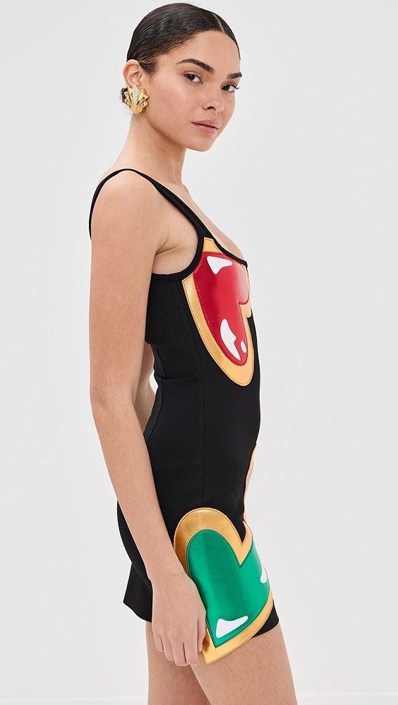 AREA Colorblock Heart Gem Tank Dress | Shopbop Product Image