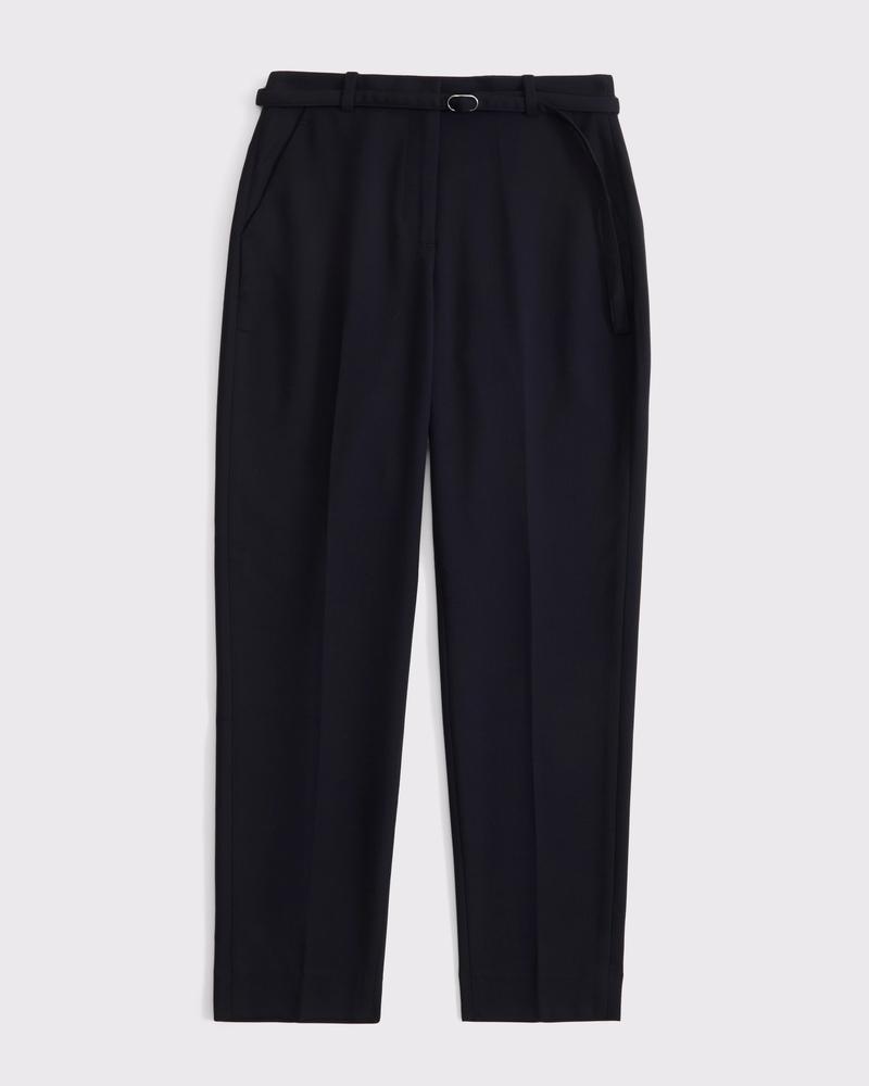 Curve Love High Rise Belted Ankle Straight Pant Product Image