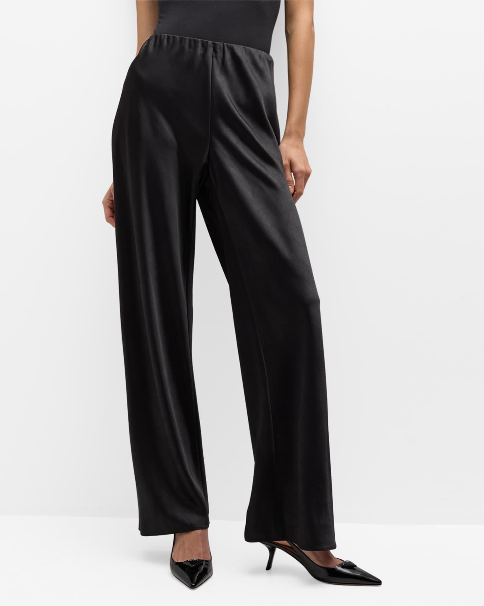 Fluid Bias-Cut Crushed Satin Pants Product Image