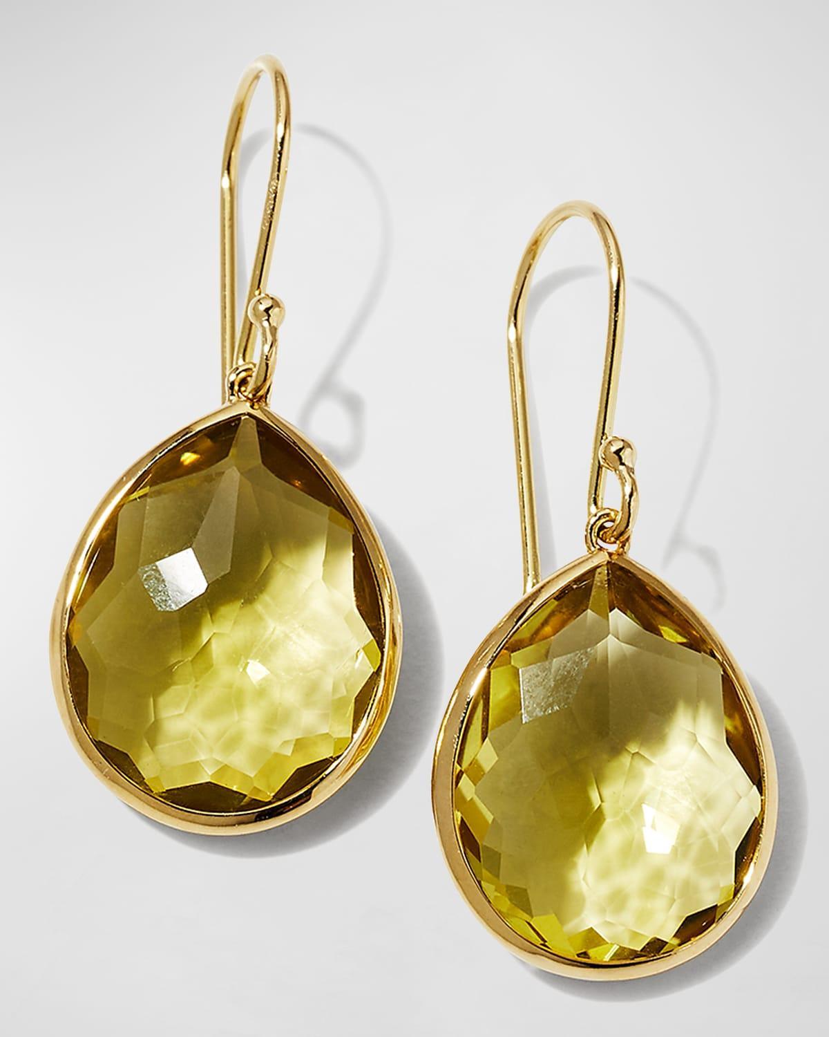 Womens Rock Candy 18K Green Gold & Amethyst Medium Teardrop Earrings Product Image