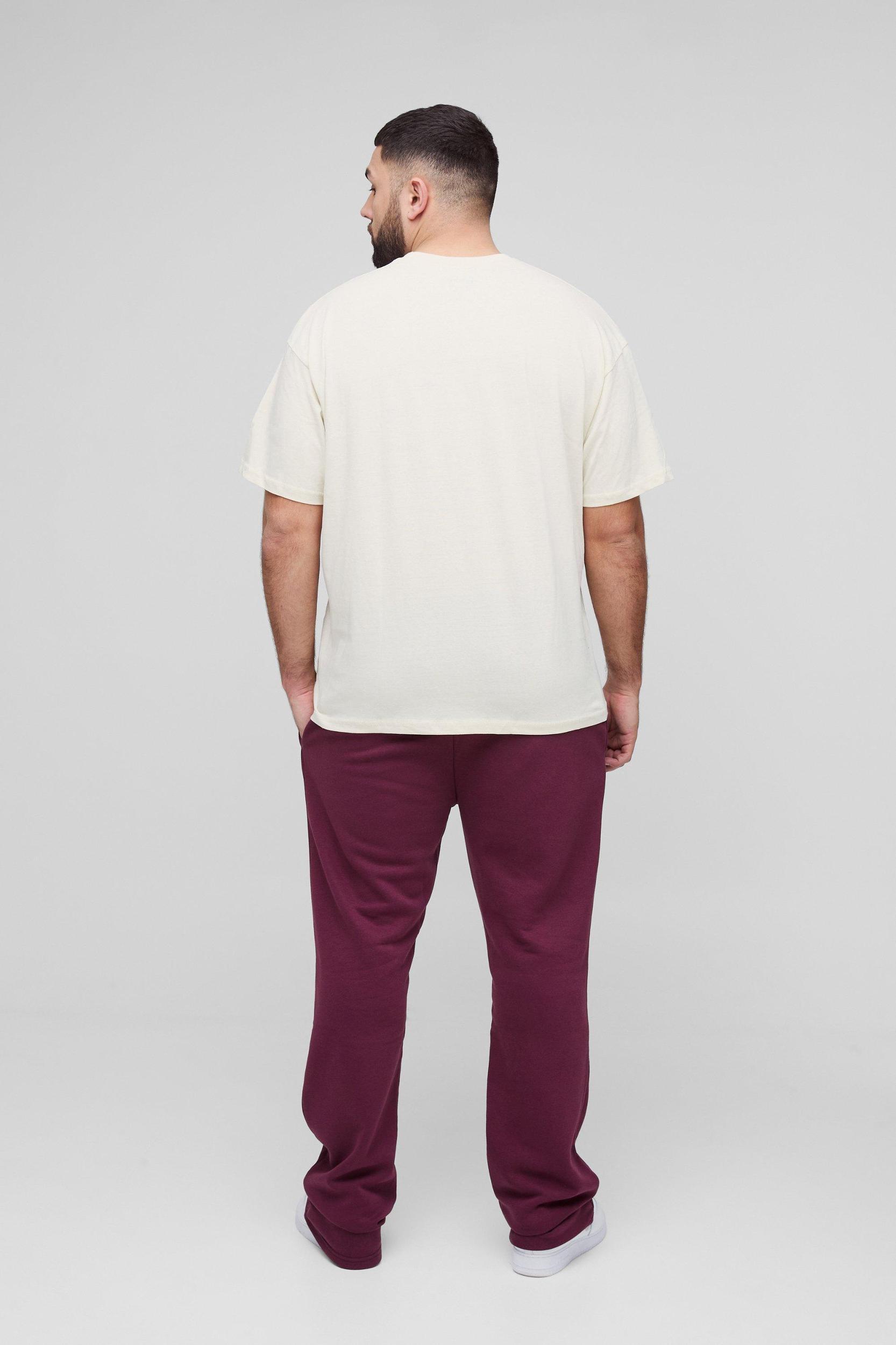 Plus Slim Homme Stacked Flare Sweatpants | boohooMAN USA Product Image