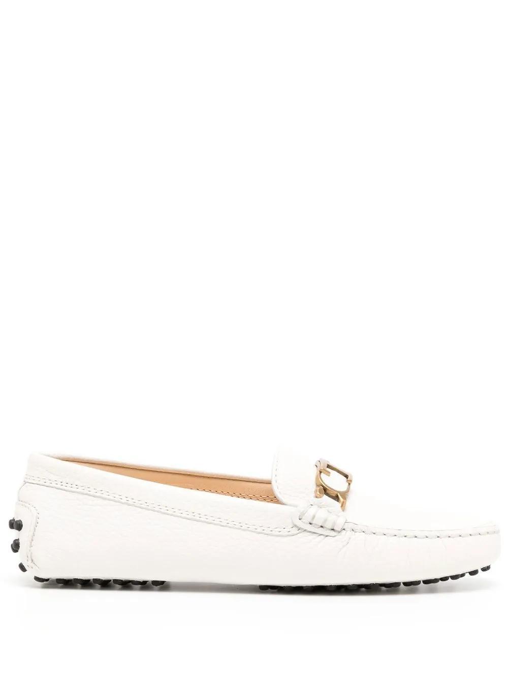 TOD'S Leather Logo-plaque Loafers In Pink Product Image