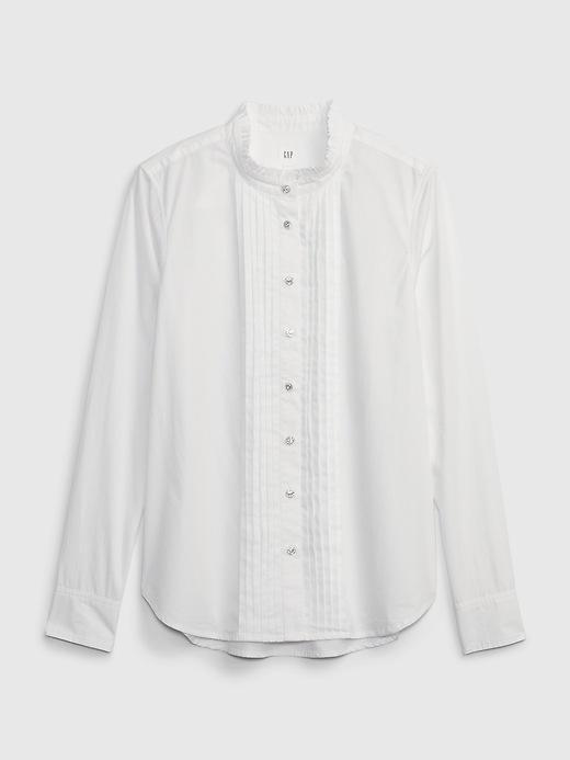 Organic Cotton Jewel Pintuck Shirt Product Image