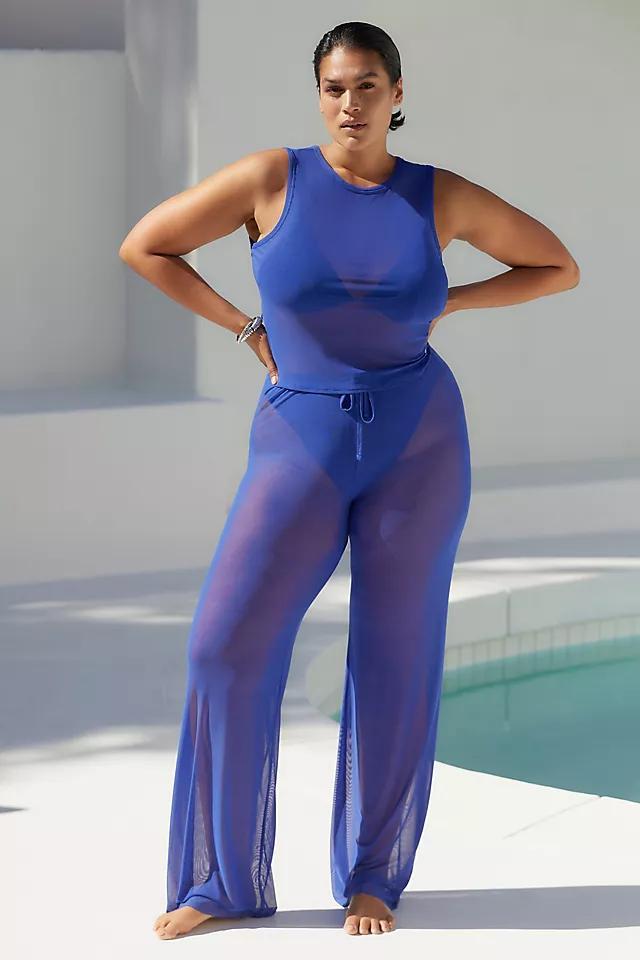 Good American Wide-Leg Mesh Cover-Up Pants Product Image