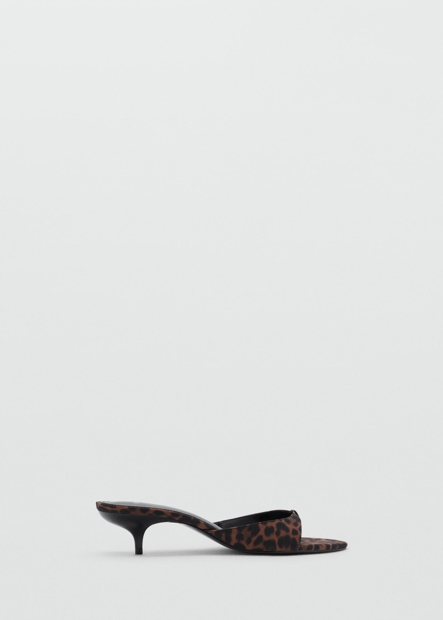 Leopard-print kitten-heel sandals - Women | MANGO USA Product Image