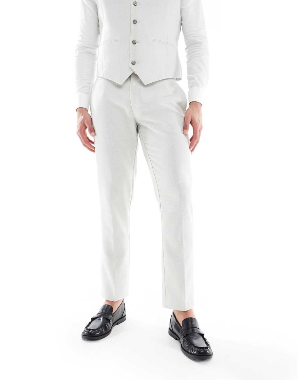 ASOS DESIGN slim suit pants wool blend in light gray Product Image